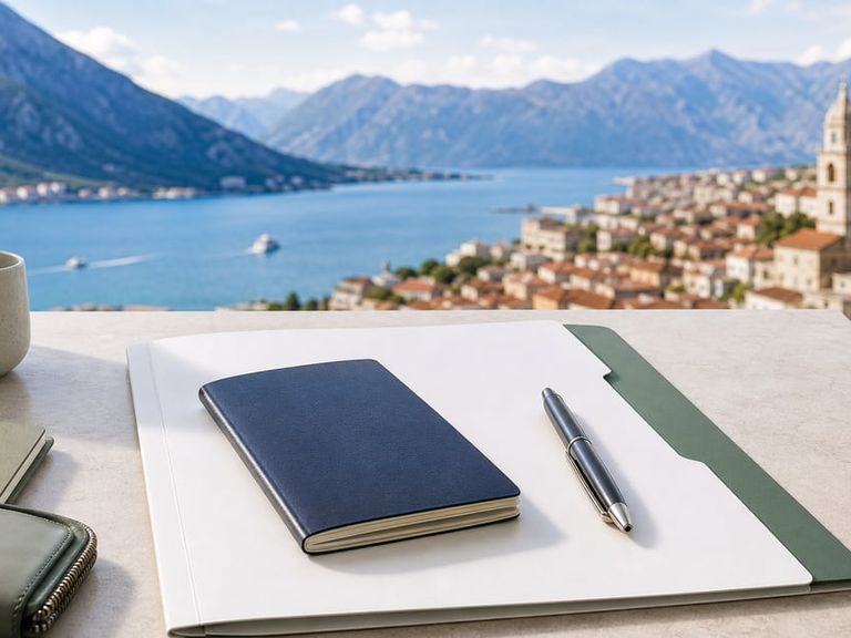 Passport, residence card, and employment documents